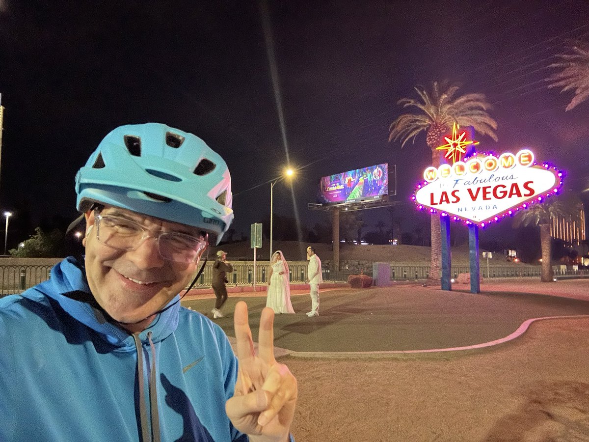 On the late-night bike ride … #WelcomeToFabulousLasVegas …