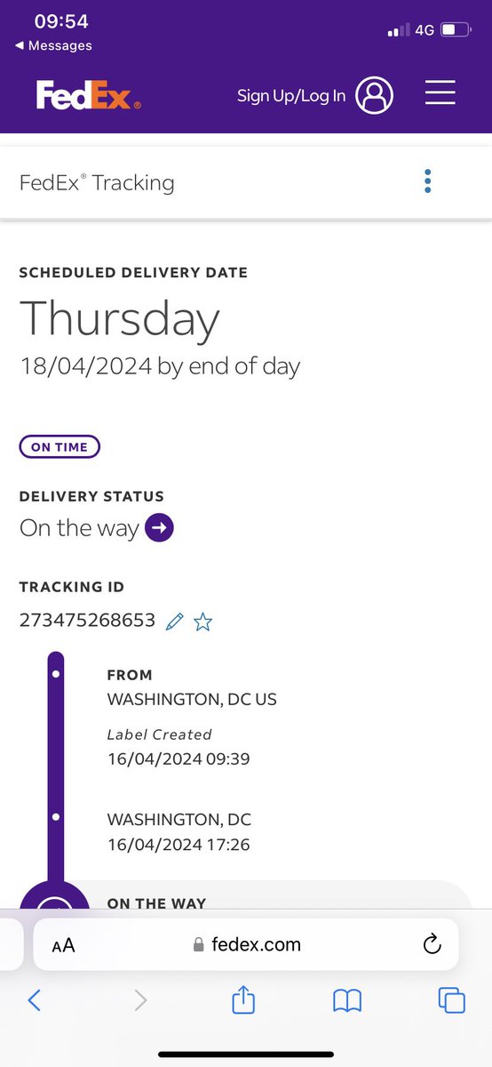 PaulGibson100's tweet photo. @FedExHelp @FedEx @FedExEurope I am waiting a letter from DC. Paid $147 to ensure it arrived today before 9.00am in London. Tracker has now changed to end of day. Not happy, people are dependent on this letter before lunchtime. It is critical. https://t.co/FcZp4qRxkk
