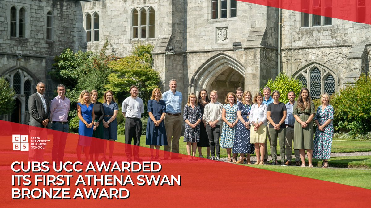 Cork University Business School (CUBS) at @UCC has achieved its first Athena SWAN Bronze Award for gender equality in higher education. The award celebrates good practice towards the advancement of gender equality and representation. Read more here: cubsucc.com/news/cork-univ…