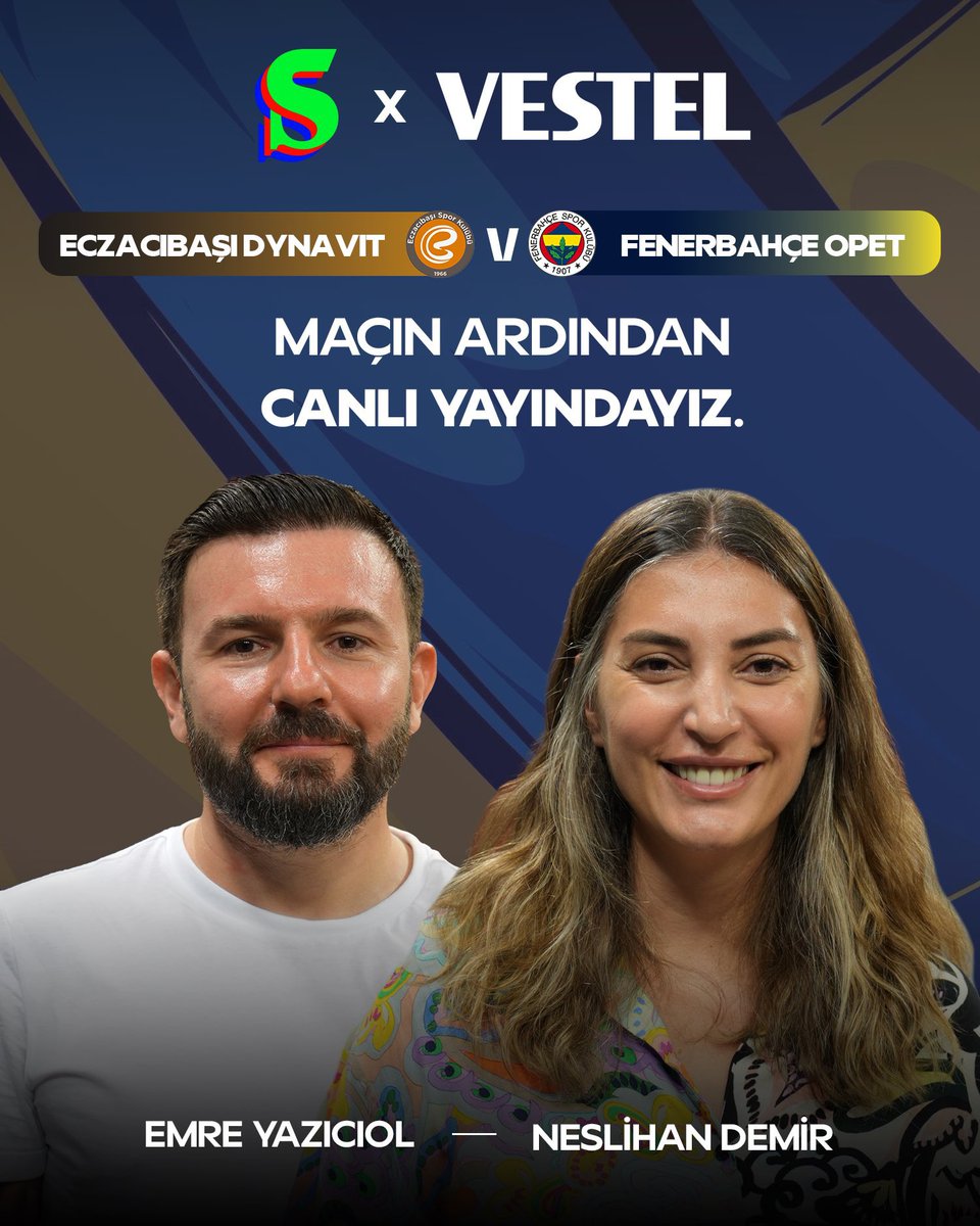 ⚫️🟠 Eczacıbaşı Dynavit x Fenerbahçe Opet 🟡🔵 | 18.00 🏐 Voleybol Ülkesi, maçın ardından canlı yayınla Socrates YouTube kanalında olacak. 👉 Kanalımıza abone olmak için: scrt.es/YouTube @Vestel #BizVoleybolÜlkesiyiz @AlgidaTurkiye #Sponsor