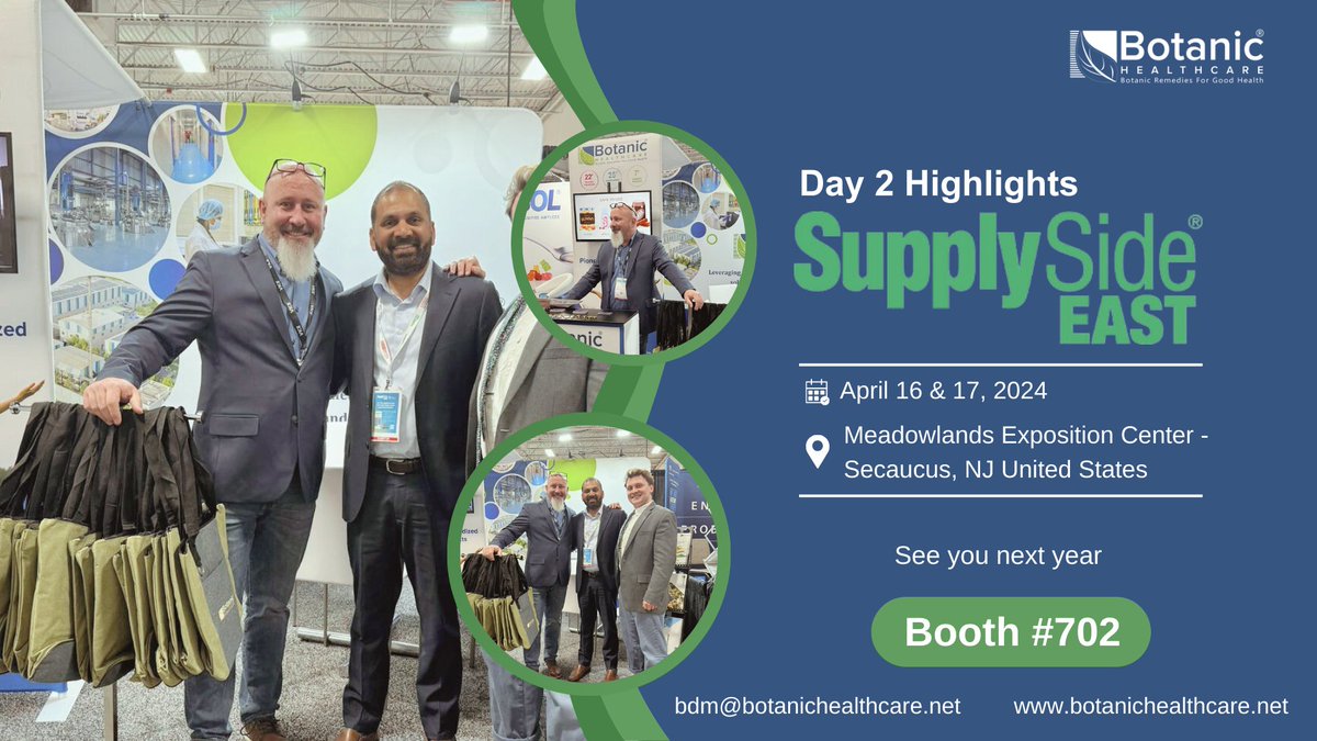 As the curtain closes on SupplySide East 2024, and we're wrapping up a fantastic few days showcasing our innovative natural products. 

If you didn't get a chance to stop by, don't worry - you can still connect with us online at botanichealthcare.net

#Botanichealthcare