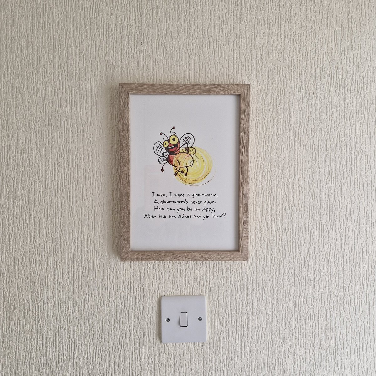 My @gingertotty artwork is now up. Right above the morning light switch to give me a glow every morning. You can get your own piece of motivational (or sweary) artwork from @dippyfishcards and she even does commission and cards too. #MHHSBD #ElevensesHour