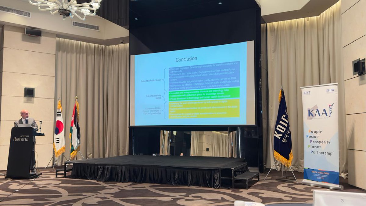 During #intaj CEO Engineer #Nidal_Bitar presentation today about the '#DigitalTransformation in Jordan - Role of Private & Public Sectors' within #KOICA ALUMNI Association of Jordan Knowledge Sharing Seminar @KOICA @NidalBitar