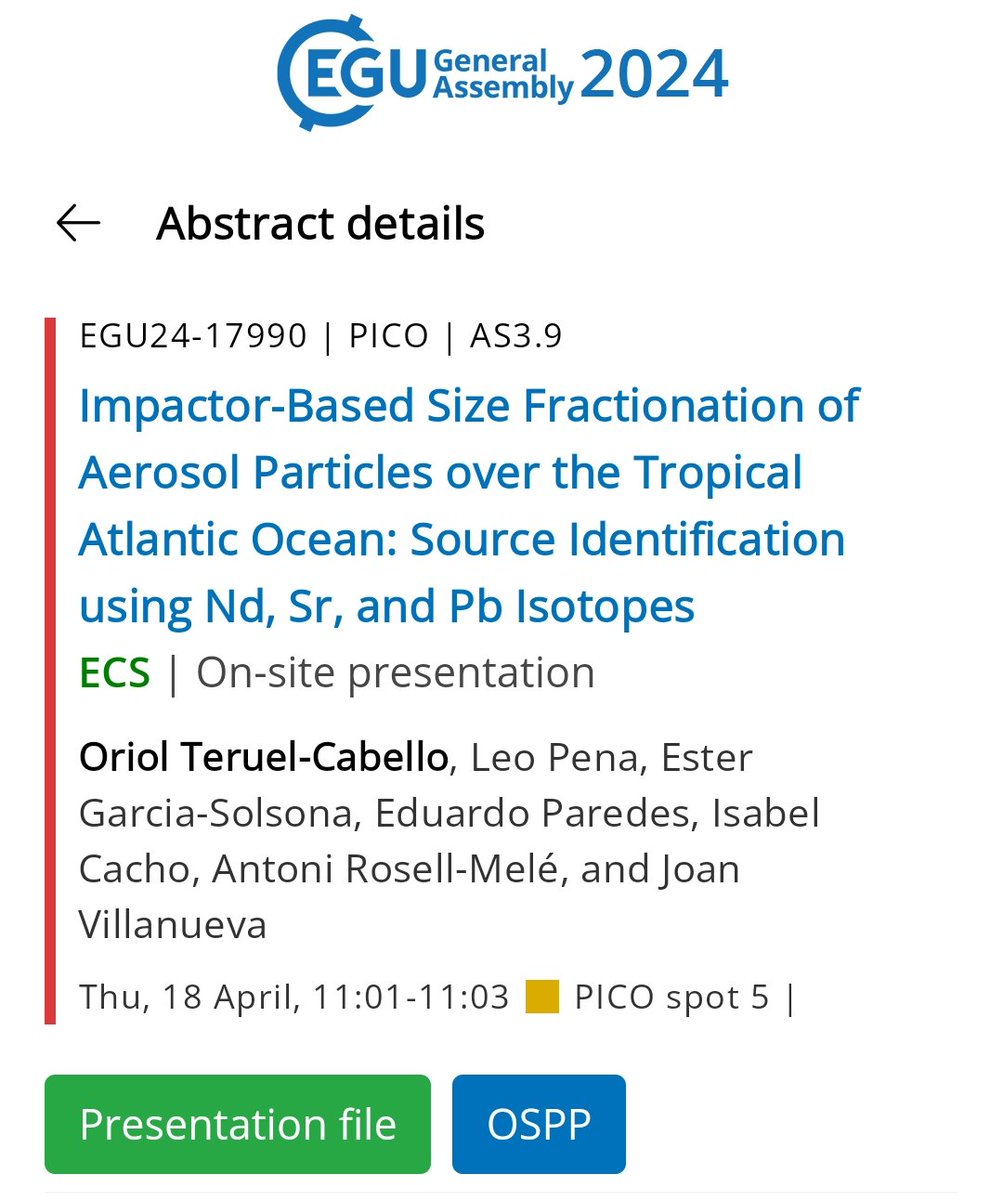 nina_davtian's tweet photo. Please comme to see @OriolTeruel's PICO presentation at PICO5.9 screen!

As the presenting author is a PhD student at @UABBarcelona
@ICTA_UAB, OSPP judges may (not to say should!) also assess his presentation!

With @leopenausa and @IsabelCacho8 from @UniBarcelona

#EGU24 https://t.co/Xs0QRRdnFb