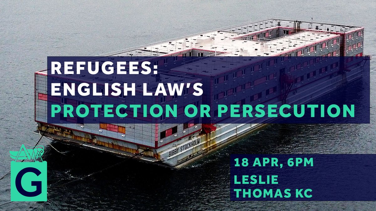 Today at 6pm: Refugees: English Law's Protection or Persecution? Watch via: gres.hm/refugees-law How are #refugees protected in English #law? Prof @_lesliethomas asks, is it time to reverse anti-refugee policies and create safe and legal routes for refugees to reach the UK?