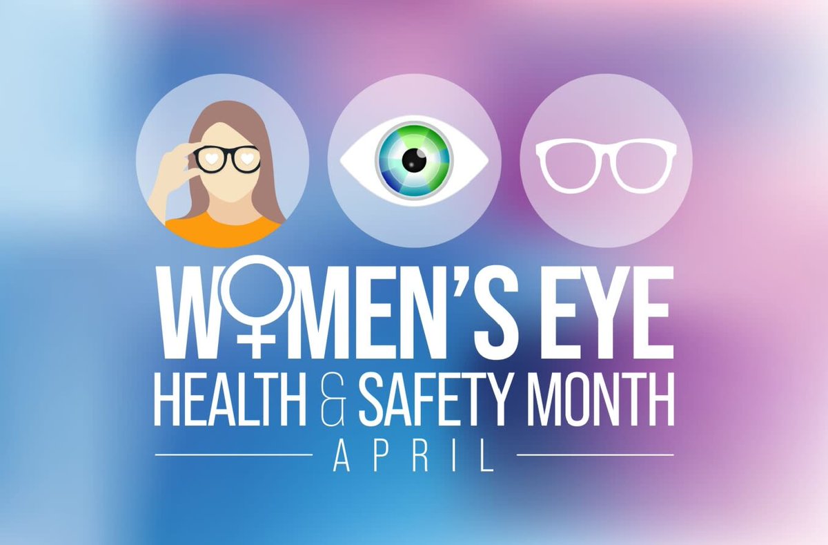 April is Women's Eye Health & Safety Month 

Women are statistically more like to suffer with common conditions such as dry eye, cataract, AMD and Glaucoma

#PreventBlindness
#WomensEyeHealth
#Glaucoma #Cataract #AllAboutVision
#DryEye #Ophthalmology