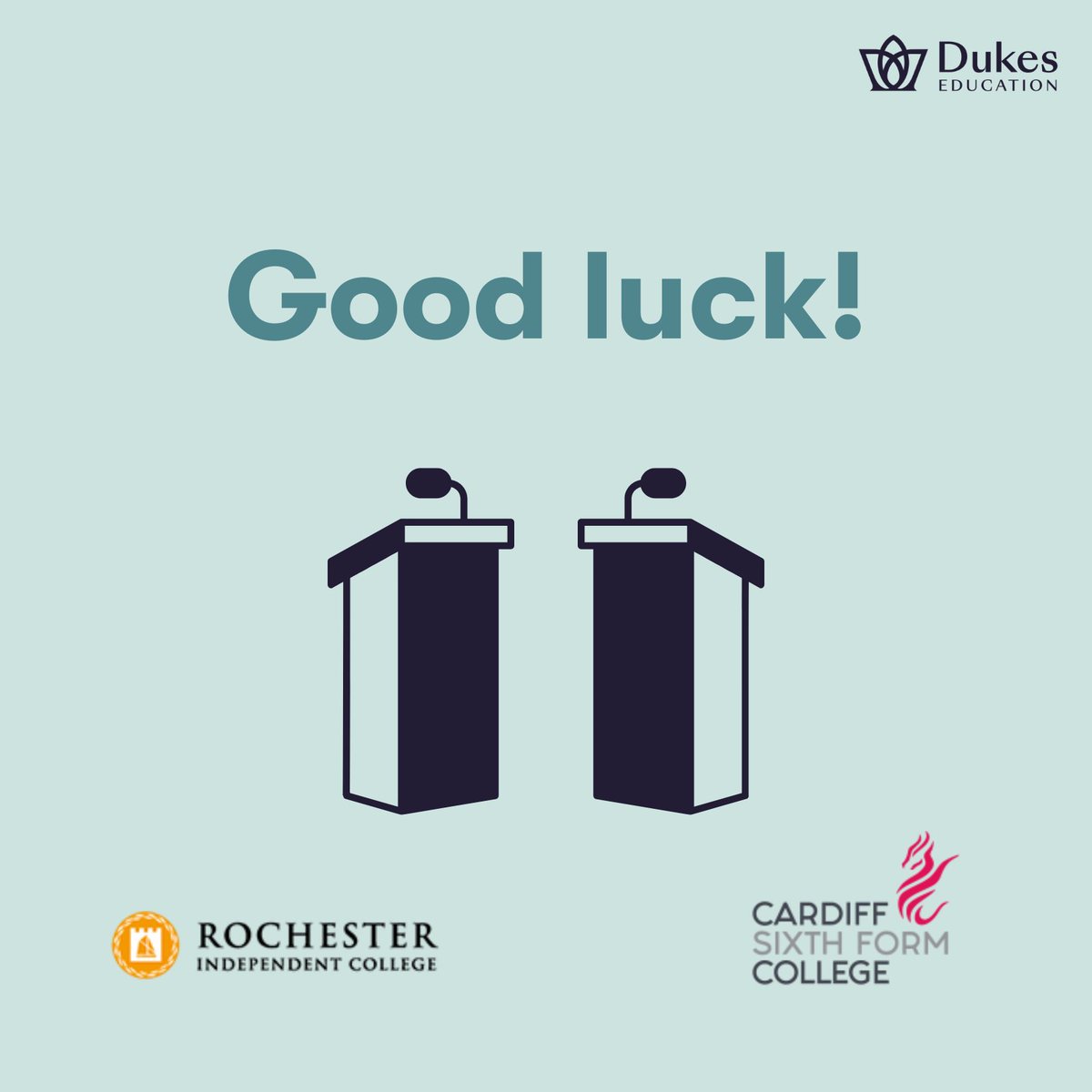 Congratulations to two Dukes Education schools for reaching today's final of the annual Speaking Union's Schools' Mace competition. Wishing our students from @rochesterindcol and @CSFCOfficial all the very best!