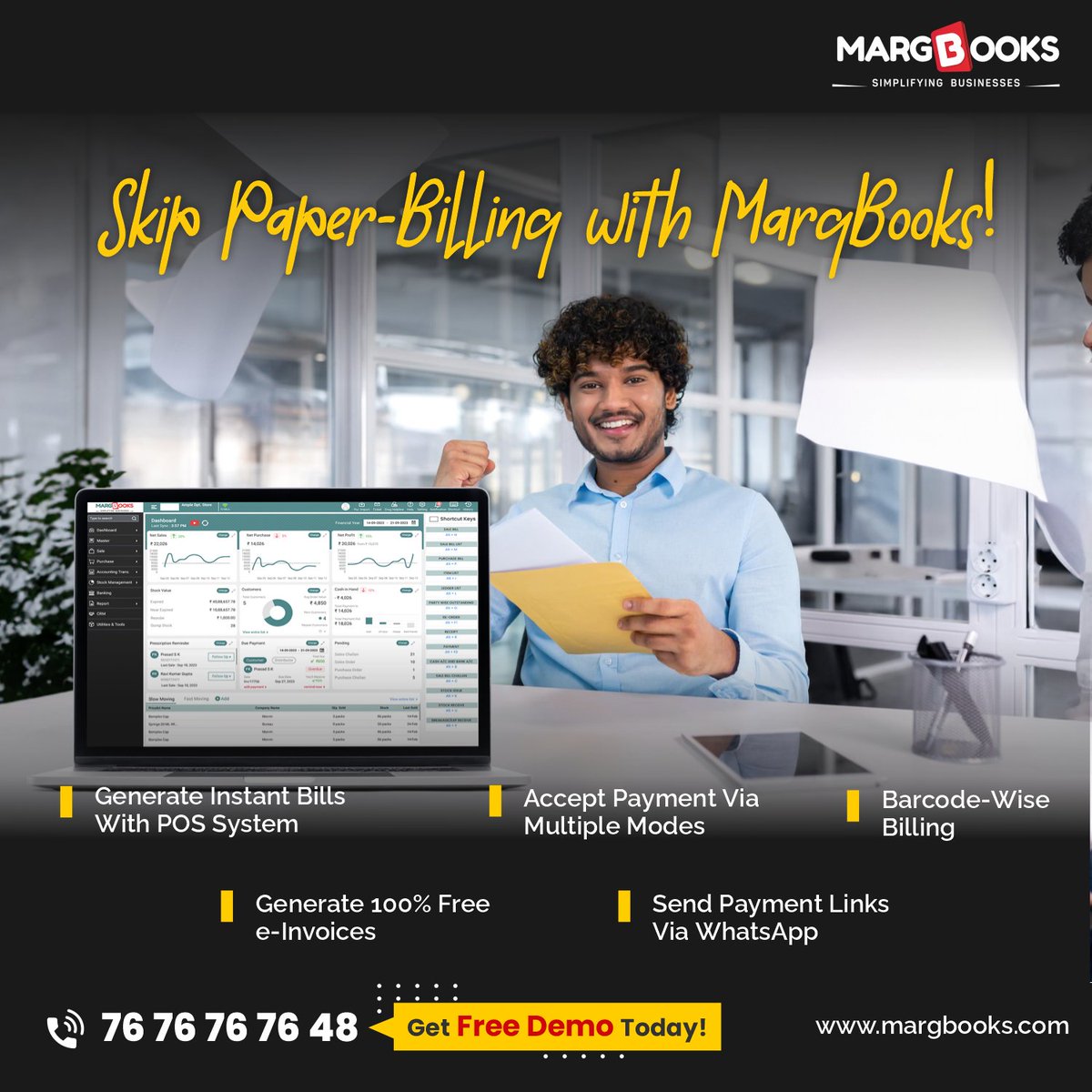 Strategize Billing Process /w MargBooks True-Cloud Based Billing & Accounting Software!

𝐁𝐨𝐨𝐤 𝐃𝐞𝐦𝐨 @𝟕𝟔𝟕𝟔𝟕𝟔𝟕𝟔𝟒𝟖 𝐨𝐫 𝐯𝐢𝐬𝐢𝐭 𝐰𝐰𝐰.𝐦𝐚𝐫𝐠𝐛𝐨𝐨𝐤𝐬.𝐜𝐨𝐦

#cloudaccounting #eInvoicing #GSTfiling #datasecurity #BusinessSoftware #easybilling #margbooks