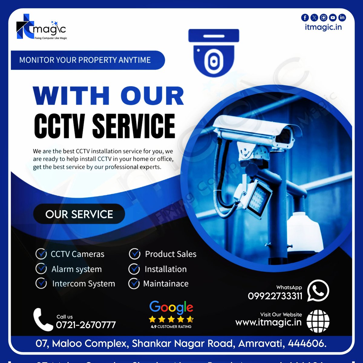 itmagicin's tweet photo. Best CCTV Solutions Provider @itmagic.in
#itmagic #amravati #cctv #securiry #itindia #bestservices #promotion
#smallbusiness #Amravati #cctvinstallation #cctv #cctvsurveillance #securitycameras #security_system
IT-Magic
☎️ 0721-2670777
📱 09922733311
https://t.co/IDCjzjptEZ https://t.co/OOuIBhT4F3