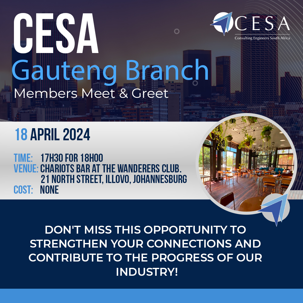 Join us at the Chariots Bar at the Wanderers Club in Johannesburg on 18 April for the CESA Gauteng Branch members Meet and Greet! It's a fantastic opportunity to connect and network with fellow industry professionals. Register now:cesa.co.za/eventreg/?id=3…