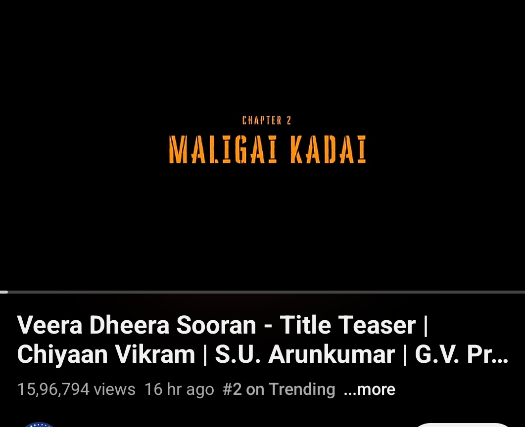 Our @chiyaan's #VeeraDheeraSooran Title teaser trending @No.2 on @YouTubeIndia 🔥🔥🔥 #Chiyaanvikram #Thangalaan youtu.be/0utMPC7YxDM?si… @sooriaruna @Kalaiazhagan15 @mugeshsharmaa @proyuvraaj