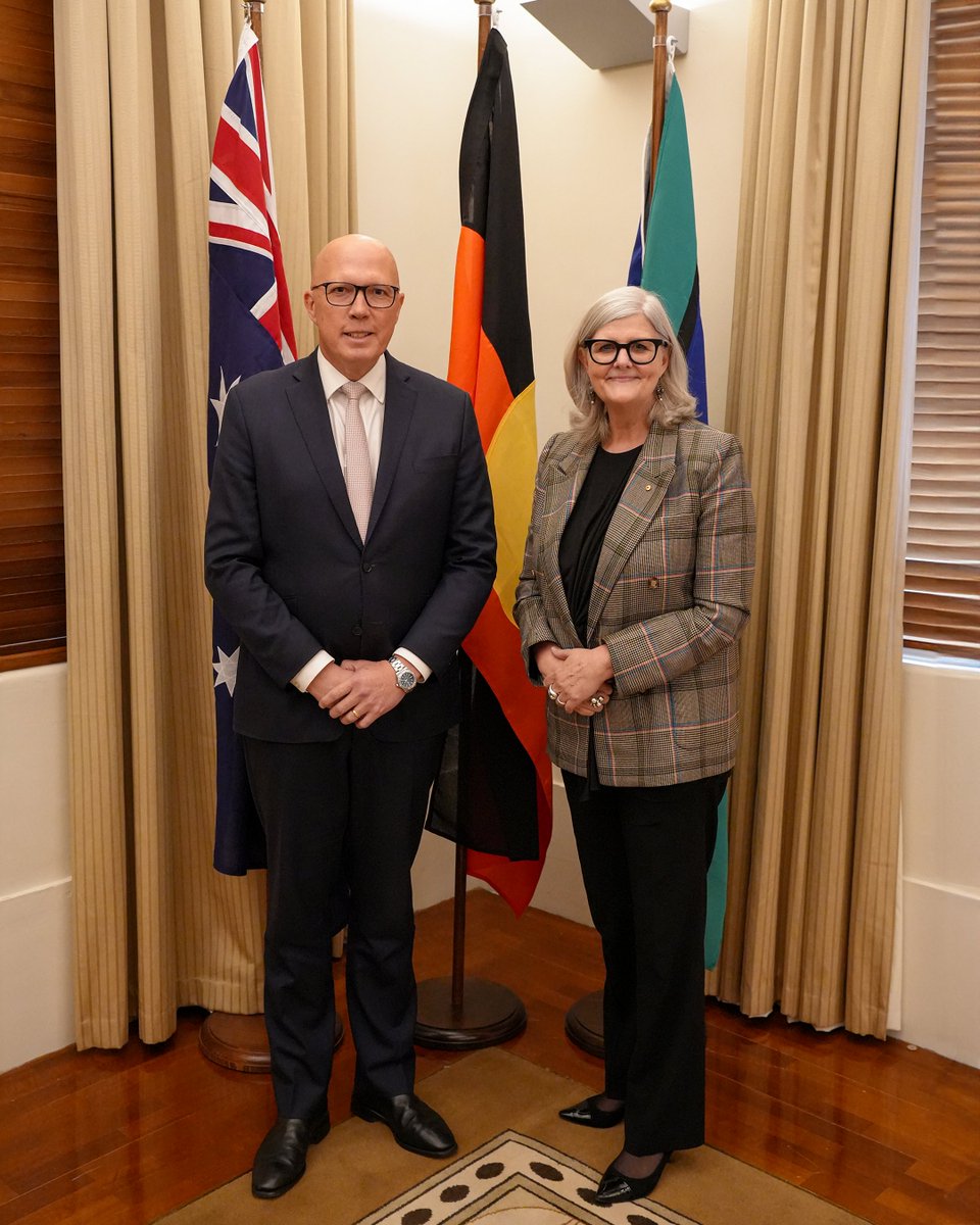 Pleased to catch up with Australian Governor-General Designate Ms Sam Mostyn AO today. I wish her my very best in her appointment when she assumes the role in July and thank David Hurley AC DSC for his excellent service to our country.