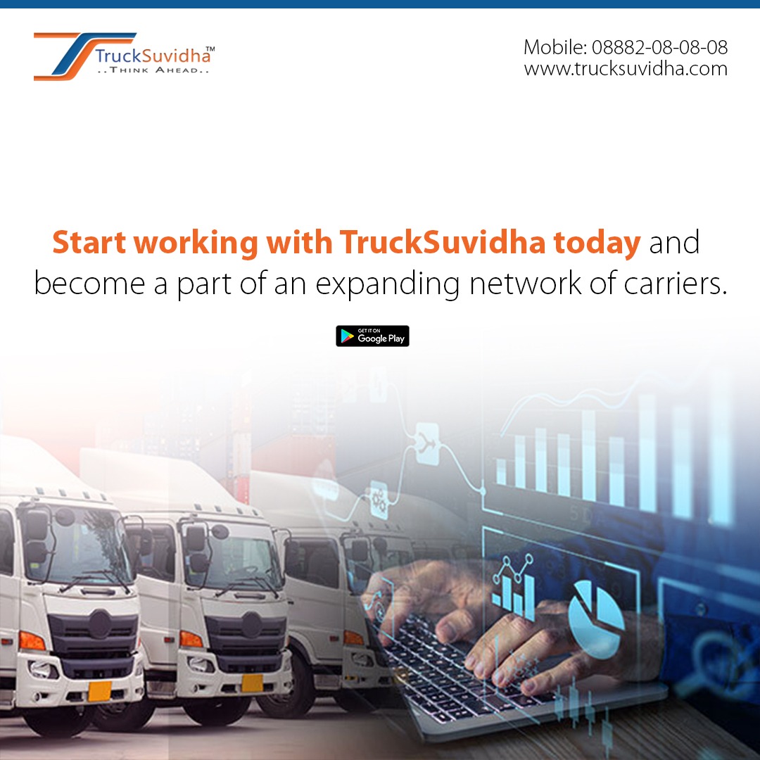 Join TruckSuvidha's growing carrier network today! Accelerate your career, explore new opportunities, and drive towards success.

Visit for more details - trucksuvidha.com
Contact us - 08882-08-08-08

#TruckSuvidha #CarrierNetwork #DriveSuccess #FreightForwarding