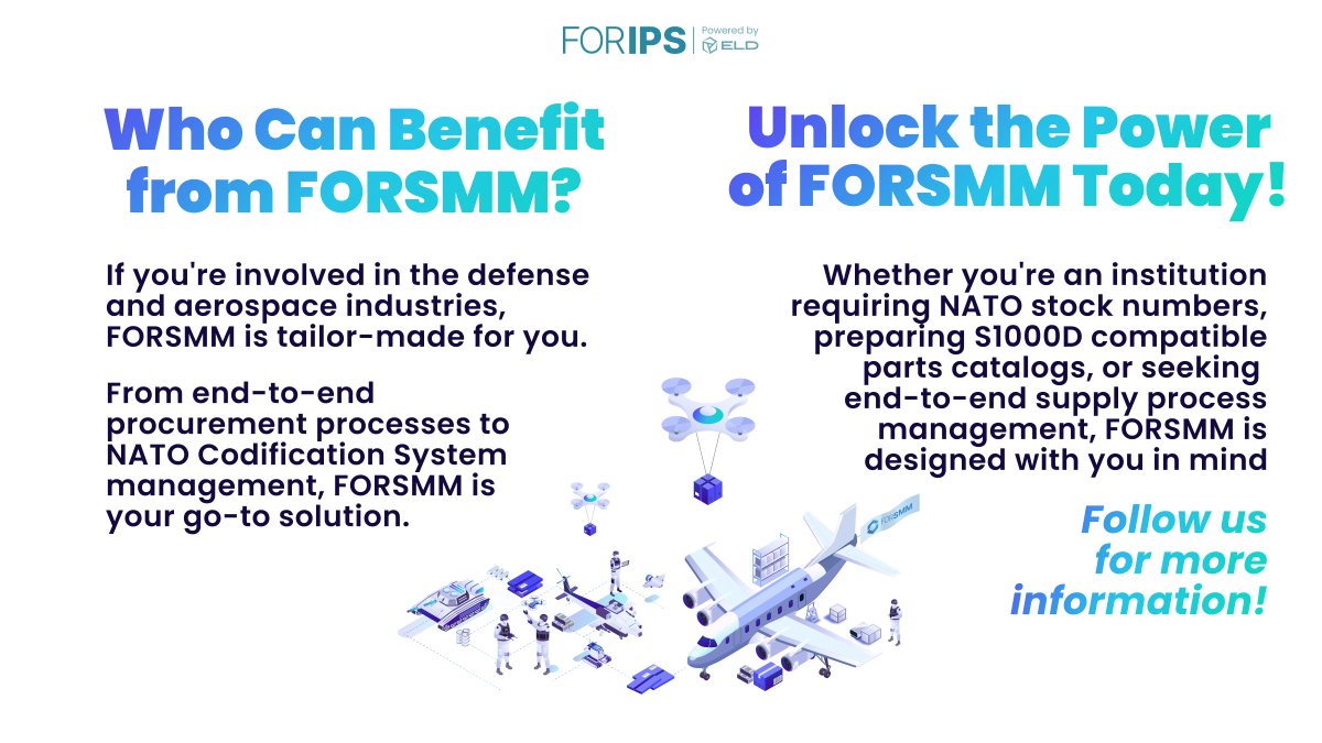 Learn more about FORSMM and elevate your defense and aerospace operations!
#ELD #ELDBilisim #weekly #information #FORIPS #FORIPSSuite #FORSMM #standards #SSeries #S2000M #NATO #NATOCodificationSystem #NCS #materialmanagement #software #defense #technology #defenseindustry