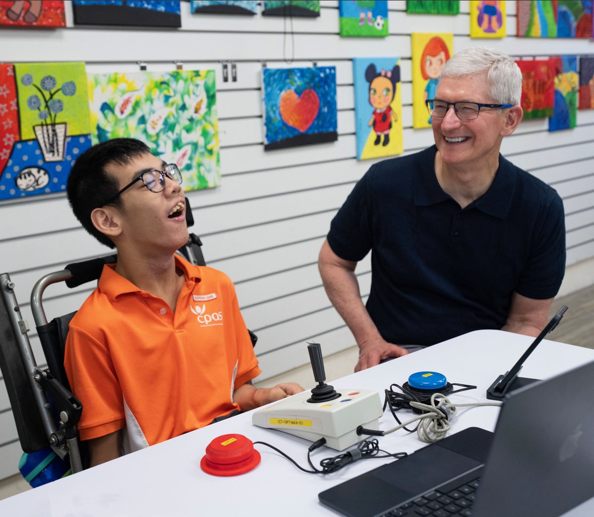 At Apple, we believe technology should be made for everyone. It was powerful to see students and educators at the Cerebral Palsy Alliance School Singapore using our accessibility features, like Switch Control and Live Speech, to help learn, communicate, and create.