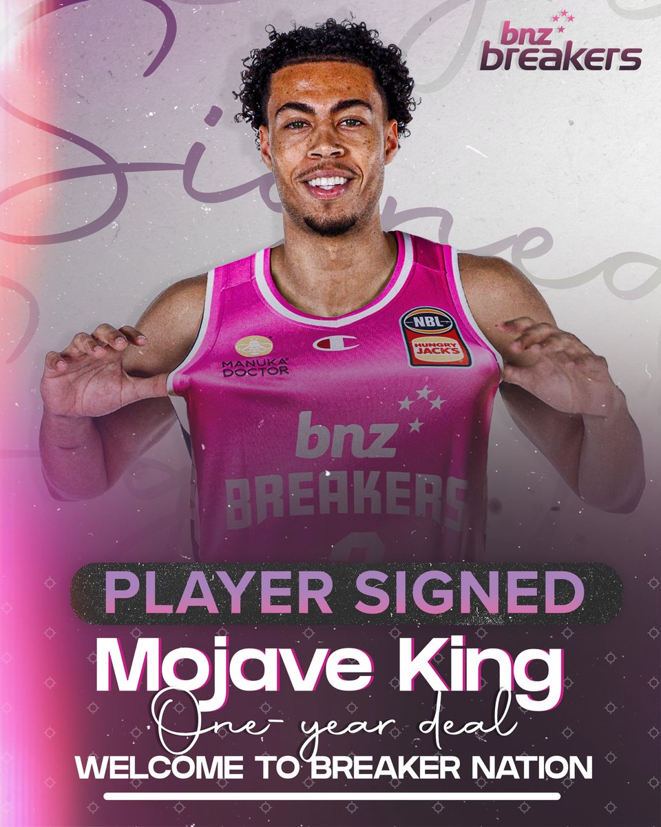 𝙈𝙊𝙅𝘼𝙑𝙀 𝙄𝙎 𝘼 𝘽𝙍𝙀𝘼𝙆𝙀𝙍 🤩 The 21 year old (Kiwi born) signs on for a one year deal and will fill a local spot in our roster 👏 He is returning to the NBL after being drafted by the @Pacers and spending 2 years in the G-league 🙌 #UNBREAKABLE