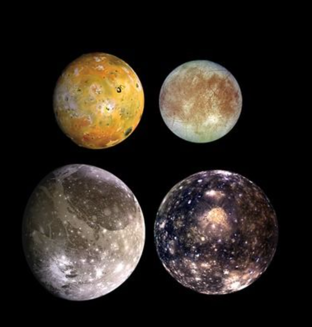 #AbrilAeroespacial en imágenes #17. La sonda #Galileo en 1996 se convirtió en la primera nave espacial en regalarnos con gran detalle, las imágenes de las lunas galileanas #Io (donde se detectó actividad volcánica), #Europa #Ganimedes y #Calisto. Mucho por descubrir todavía