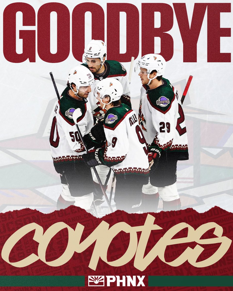 rowester96's tweet photo. RT @PHNX_Coyotes: To the players, coaches and staff - thank you. 

@ArizonaCoyotes Forever. https://t.co/D5uNYG9siy