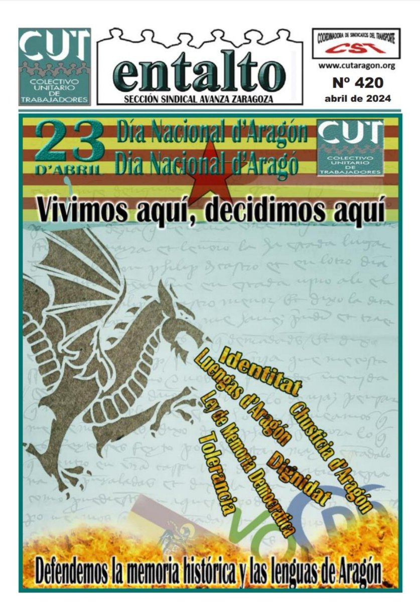 📢CUT INFORMA📢 🗣️Ya ha salido el entalto nº 420 correspondiente al mes de abril de 2024. 👉El club de los cinco. 👉10 motivos. 👉FSM. 👉Se vienen curvas. 👉La nota. ... y mucho más. ✅Información veraz y de primera mano. 🙇‍♂️Lee y difunde🔊 👇👇👇👇👇 issuu.com/colectivotraba…