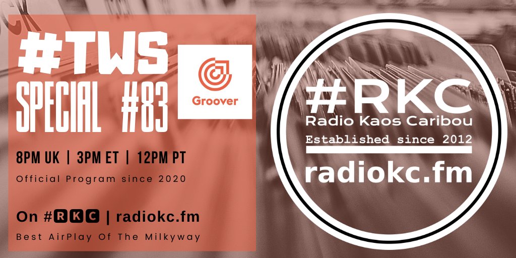 TODAY 🕗8PM UK⚪3PM ET⚪12PM PT #TWS @HeyGroover SPECIAL EPISODE #83 │ PREMIERE 🆕& Upcoming Releases ⬇️Details⬇️ 🌐 fb.com/RadioKC/posts/… 📻#🆁🅺🅲 featuring ANTONIO MARIN │ @staceyalanjazz x @GregoireMaret │ @byebyefish │ @iamcalebhart │ Cameron Sage From .../...