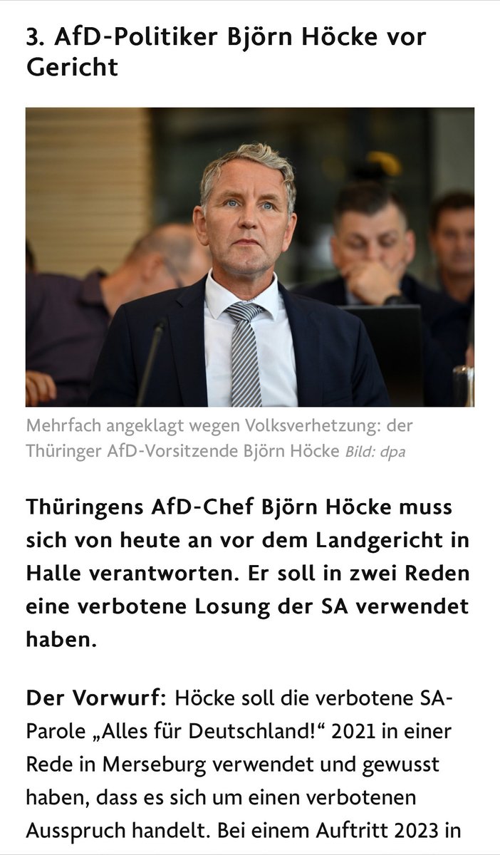 Hat eigentlich mal jemand gezählt, wie oft bei der Berichterstattung über Björn Höcke die verbotene SA-Parole „Alles für Deutschland“ verwendet wurde? Hier: ⁦@FAZ_Politik⁩ Newsletter