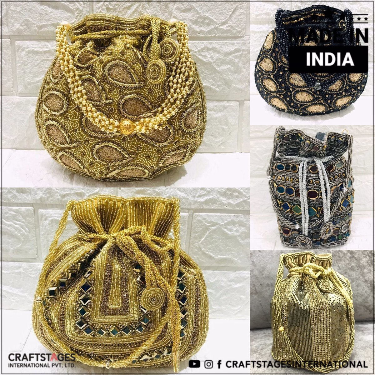 RRibhav's tweet photo. Craftstages International (Delhi, India) presents the latest potli/Batwa/gifting bag collection.

We also make and customize the design as per the customer's requirements. https://t.co/9UhrYXKBYJ