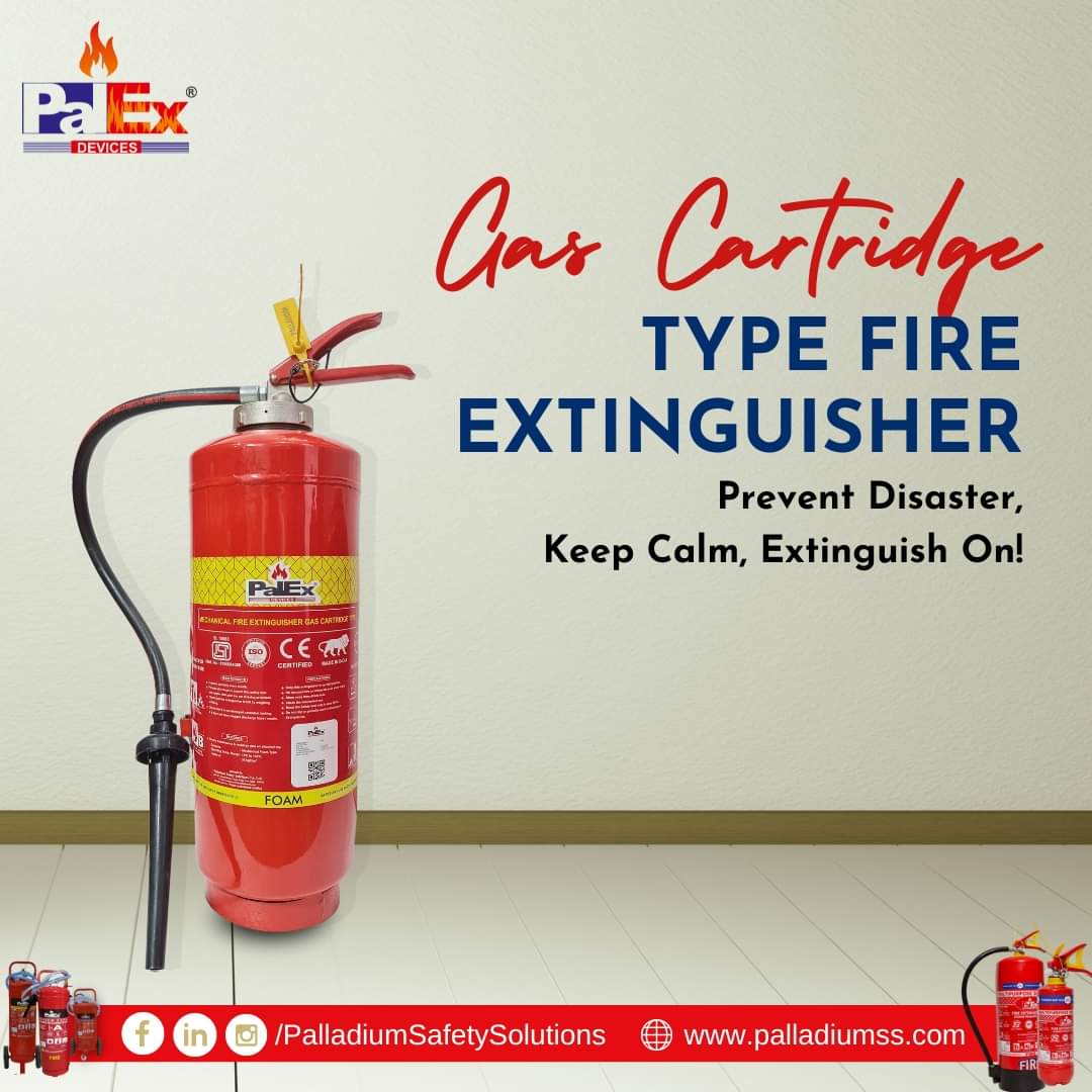 Prevent Disaster, Keep Calm, Extinguish On!

Gas Cartridge Type Fire Extinguisher

#Palex #PalladiumSafetySolutions #FireSafetySolutions #FireSafety #fireprevention #FireProtection #FireDetection #GasCartridge #fireextinguishers