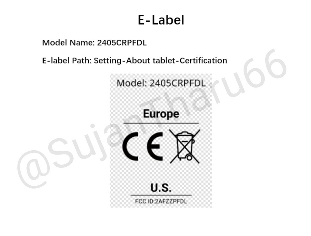 SujanTharu66's tweet photo. Redmi tablet Spotted on FCC Certification website with the model no 2405CRPFDLE
⭕HyperOS 1.0
#xiaomi #redmi #redmitablet @XiaomiNepal https://t.co/LrJH0C0r4q