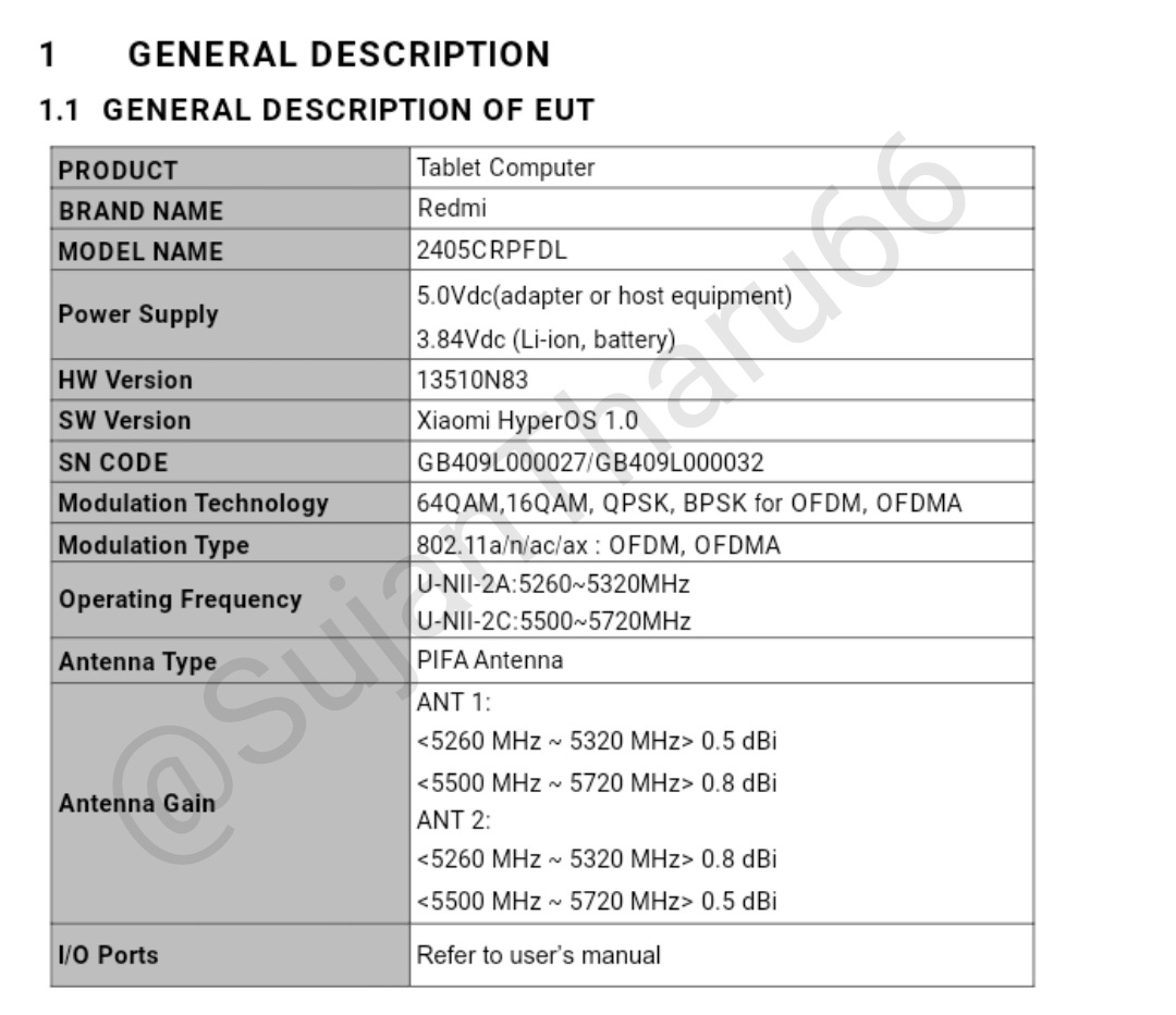 SujanTharu66's tweet photo. Redmi tablet Spotted on FCC Certification website with the model no 2405CRPFDLE
⭕HyperOS 1.0
#xiaomi #redmi #redmitablet @XiaomiNepal https://t.co/LrJH0C0r4q