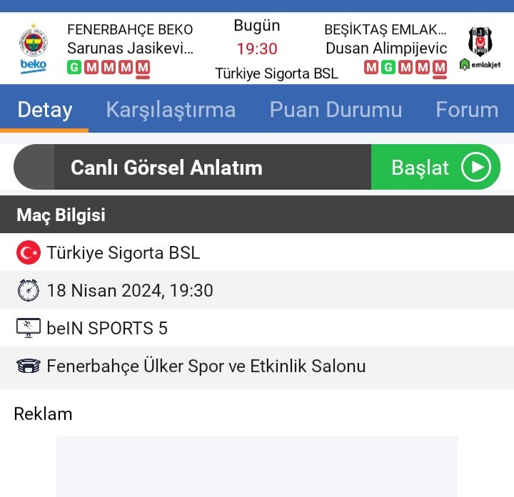 Fenerbahçe-Beşiktaş maçı Bugün 19:30'da. #BeşiktaşEmlakJet #BeşiktaşınMaçıVar #FenerbahçeBeko #FenerinMaçıVar #aspor #trtspor