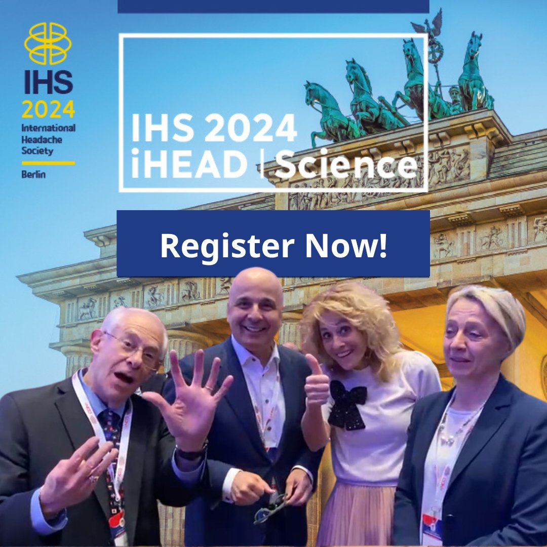 Two weeks to Berlin! We hope you will join us at IHS 2024 Science in Berlin, Germany! This unique, focused conference will highlight some of the most significant scientific and clinical advances underway in headache medicine. Click here to register: reurl.pulse.ly/gyjukxtvzd