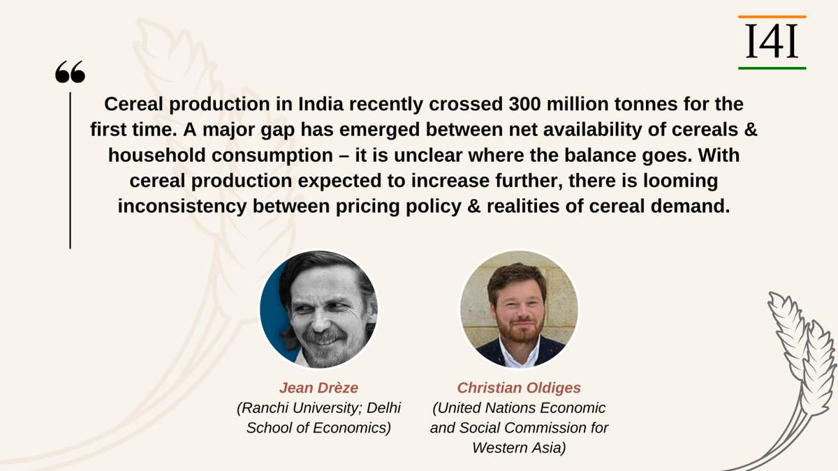 The ‘cereal gap’: Looming issues in India’s foodgrain policy - Jean Drèze (<a href="/ranchi_univ/">Ranchi University</a>; Delhi School of Economics) &amp; Christian Oldiges <a href="/OldigesCH/">Christian Oldiges</a> (<a href="/UNESCWA/">ESCWA</a>)

Read more: ideasforindia.in/topics/agricul…