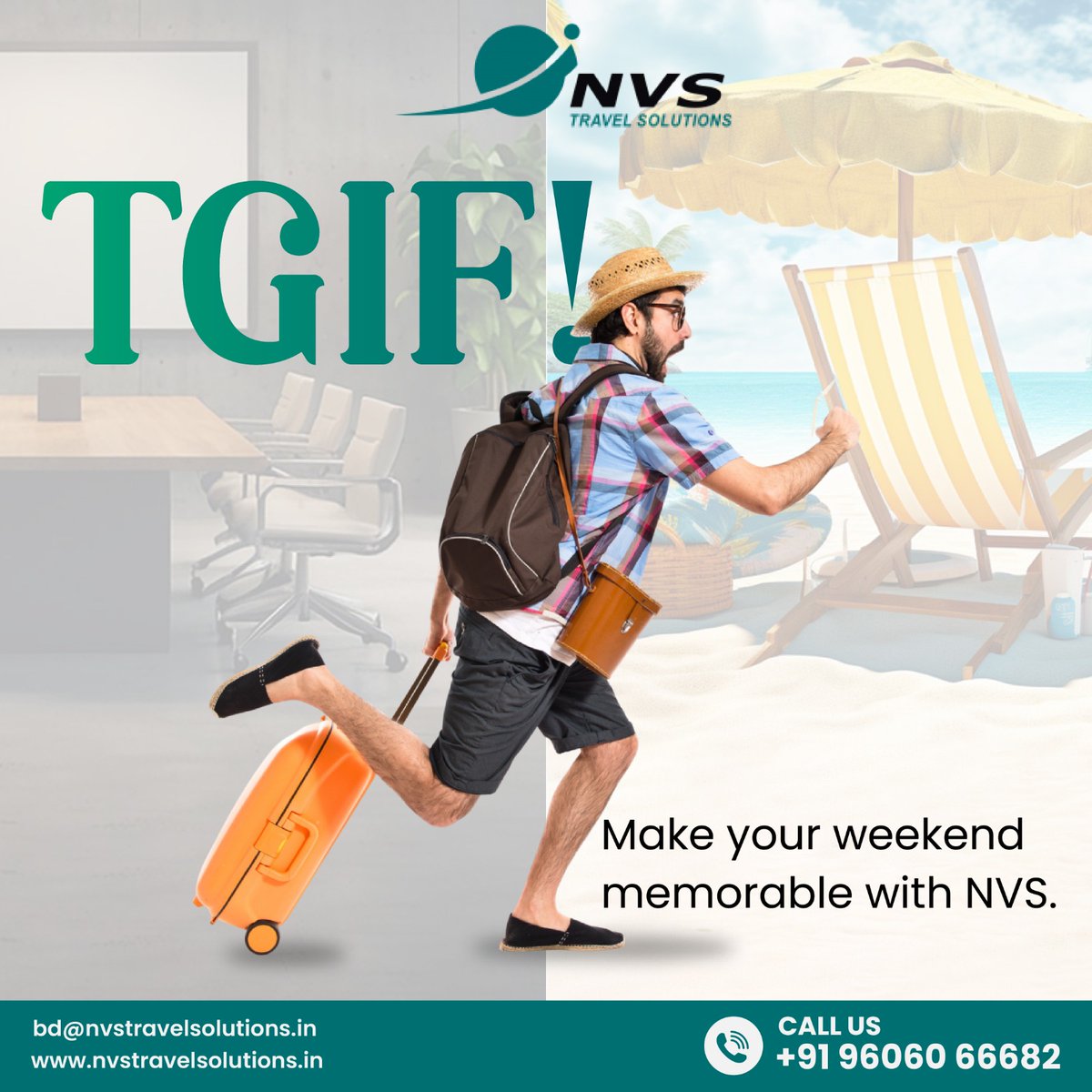 Start your weekend in style with NVS Rent-A-Cab! Reliable cabs for memorable journeys. Let NVS be your fun ride!
Get in touch: +91 9606066682

#nvstravel #nvstravelsolutions #carrental #carrentalservice #CarRentalWithDriver #RentACab #rentalcars #rentacab