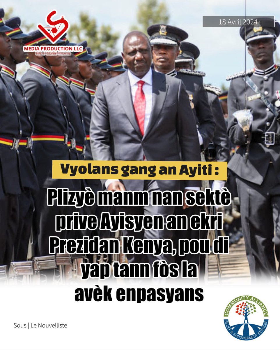 LuckNews88's tweet photo. 📌Nan lèt sa a, òm dafè yo felisite Prezidan 🇰🇪William Samoei Ruto paske li te aksepte pran tèt misyon miltinasyonal soutyen a sekirite a an Ayiti🇭🇹 Prezidan @AmchamHaiti, @ADIHNews, #CCIH, #ATH, se kèk pami pèsonalite ki siyen anba lèt sa a | @nouvelliste https://t.co/f5WdSorDkQ