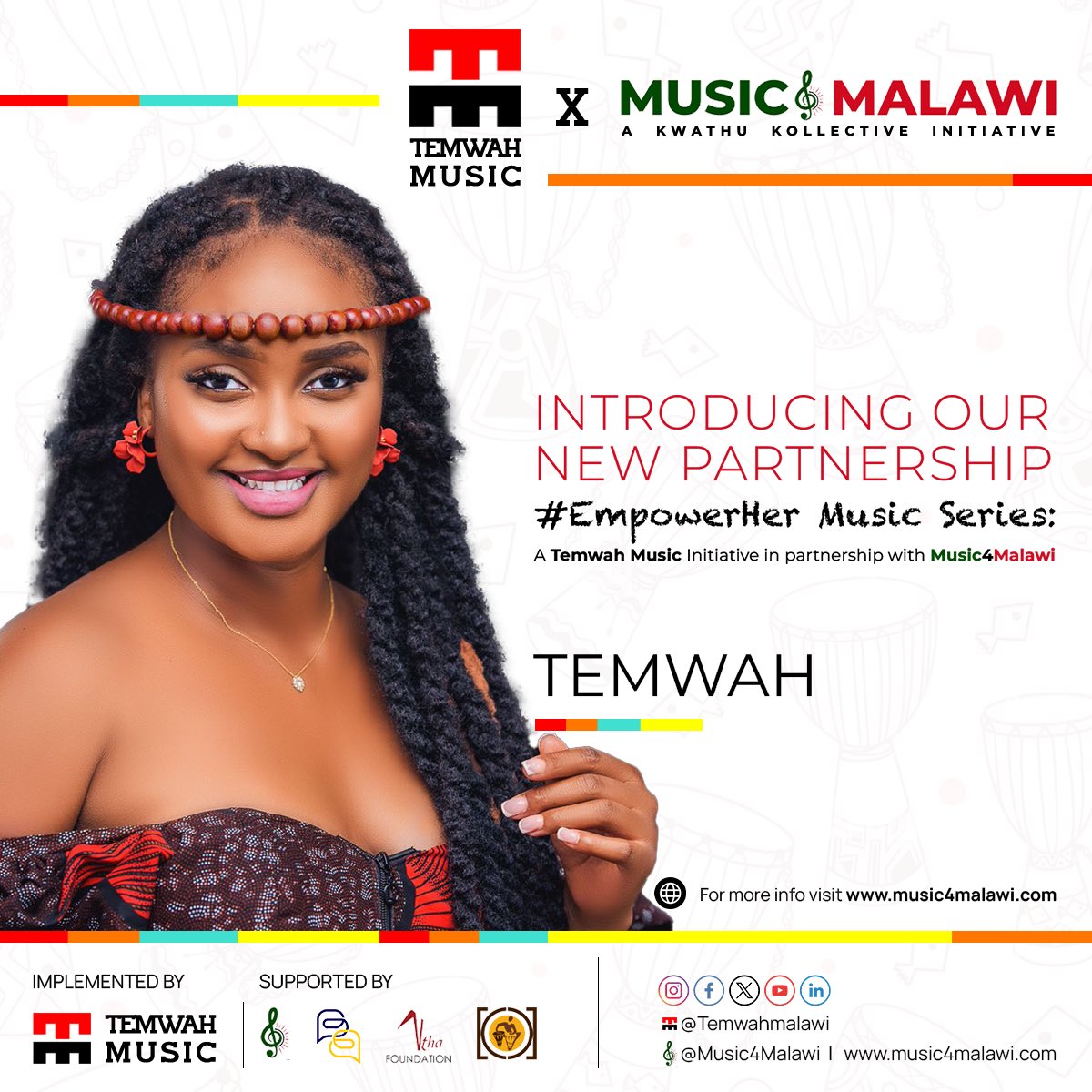officially introducing our new partners in the empowerhermusicseries. @Music4Malawi a kwathu kollective initiative.Thanks to the CEO of Nthafoundation miss @NthandaManduwi for supporting us highly in this initiative #empowerhermusicseries #womeneninmusicbusinessMw #Temwahmusic