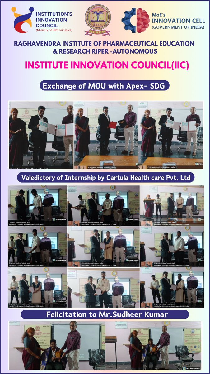 Valedictory of Internship organised by Institute Innovation council (IIC) In association with cartula health care and SDG Apex 
@mhrd_innovation @MHRDBusiness @AICTE_INDIA 
#institutionInnovationcouncil 
#IIC #MHRDINDIA 
#riper