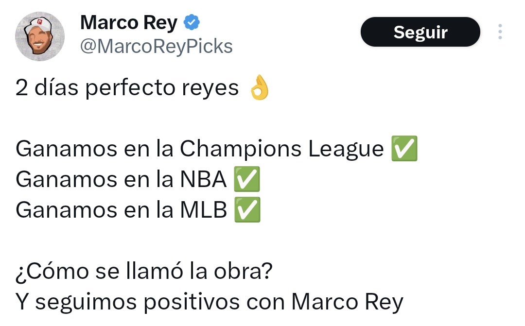 80 ♥️ Y REGALO EL PICK DE MAÑANA DE MARCO REY 👑t.me/ReventaReys