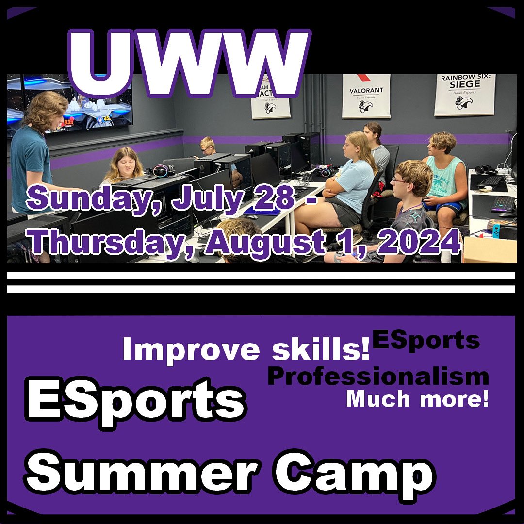 Do you or somebody you know want to flex their ESports skills over the summer? Your in luck! Click here for more info: uww.edu/ce/camps/addit…