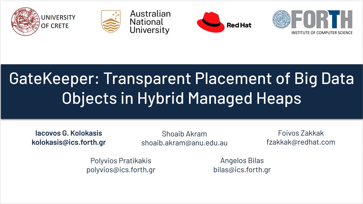 Thrilled to announce my participation in #EuroSys24 happening in Athens next week! 🌟 Join my presentation, 'GateKeeper: Transparent Placement of Big Data Objects in Hybrid Managed Heaps,' in #EuroDW. 

See you there!

#jvm #bigdataanalytics