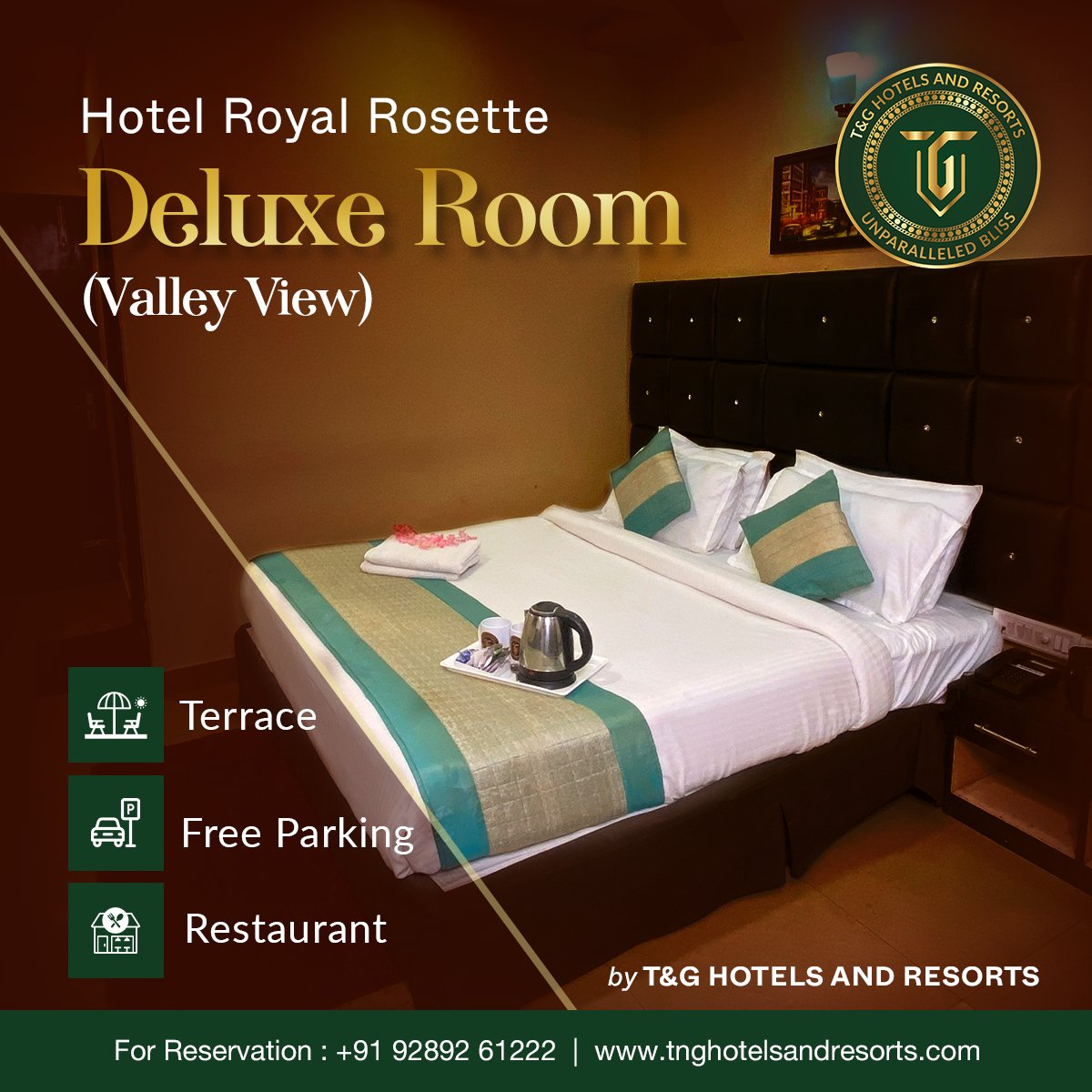 Indulge in luxury and breathtaking views at Hotel Royal Rosette. Our Deluxe Rooms offer the perfect blend of comfort.
For more info visit : bit.ly/3IMEjzd or call us : +91 9289261222
#tandghotelsandresorts #stayinbhimtal #bhimtal #valleyview #deluxeroom #uttarakhand