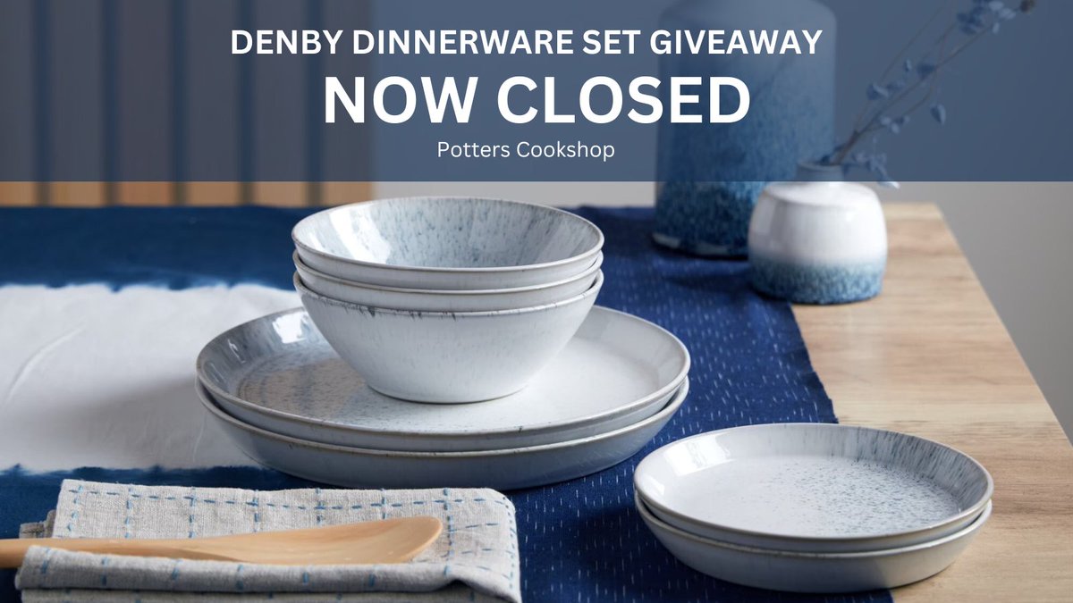 Our Denby Giveaway Competition is NOW CLOSED.

Good luck to all who entered - the winner will be announced on our Socials on Sunday 21st April in a new post so WATCH THIS SPACE!

#cookshop #essex @denbypottery #denbypottery #potterscookshopdenby #competitiontime