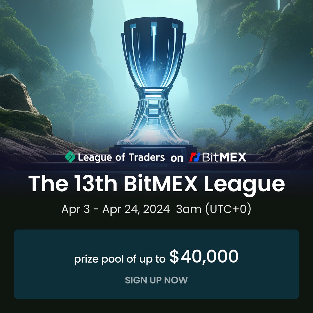 Much like the #BTCHalving, the deadline to sign up for our trading competition on @BitMEX is quickly approaching! 🚨⏲️⏲️⏲️🚨

Sign up. Win. MAKE MONEY! leagueoftraders.io/event/bitmex/t…