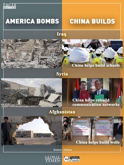 America needs to take China as a model and end its militarism and begin helping build the kind of development that enables greater economic power in the underdeveloped world.

We can work together for a better shared future for all humanity; China is that model.

#BeltandRoad