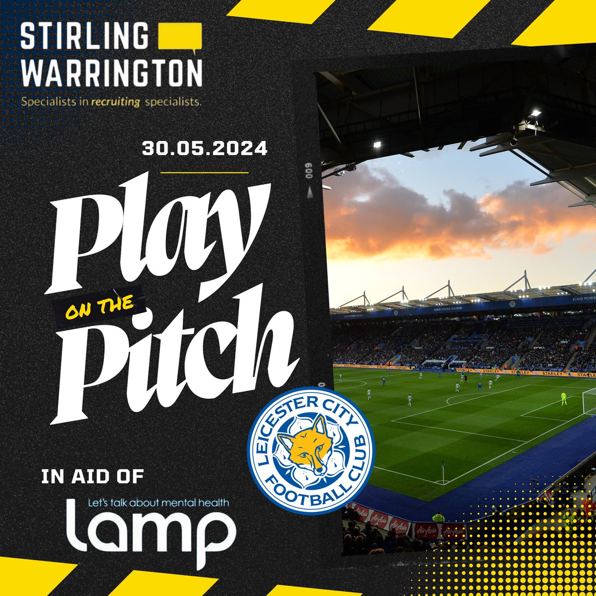 Would you like to unleash your inner @vardy7 and support Mental Health Advocacy across Leicester, Leicestershire & Rutland? @SWRecruitm are offering you the chance to play at #LCFC. For every £5 you donate you will get 1 entry to #WIN a place on Team SW justgiving.com/page/stirling-…