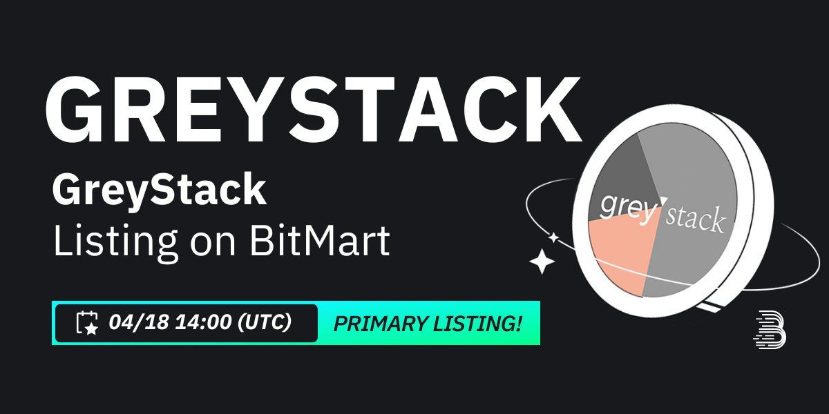 #BitMart vui mừng thông báo danh sách chính của GreyStack (GREYSTACK)🔥

💰Cặp giao dịch: $GREYSTACK/USDT
💎Gửi tiền: 17/04/2024 2:00 chiều (UTC)
💎Giao dịch: 18/04/2024 2:00 M (UTC)

Tìm hiểu thêm: support.bitmart.com/hc/en-us/artic…

👉Đăng ký tài khoản BitMart :