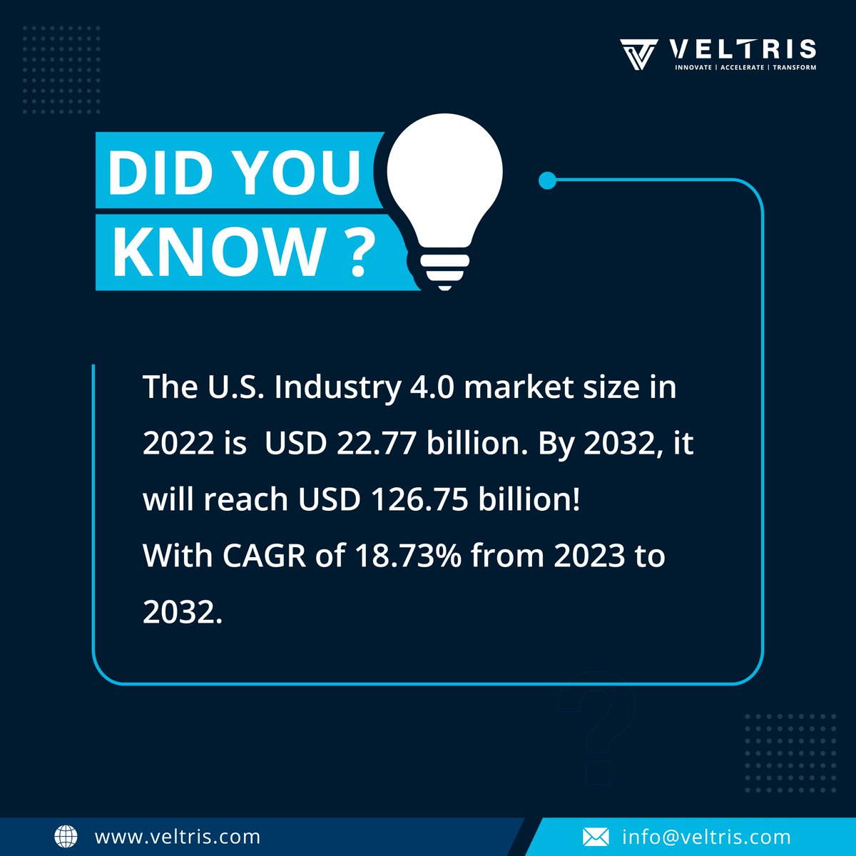 With its innovative solutions that shape the future, we stands tall in the #Industry 4.0 era and makes everything possible. Explore how Veltris is preparing industries to face tomorrow's challenges.
Learn more tinyurl.com/mr442da4
#IndustryInsights #TechEvolution #Veltris