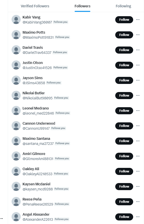 ...and again yesterday we received over a 100 new 'followers' #bots