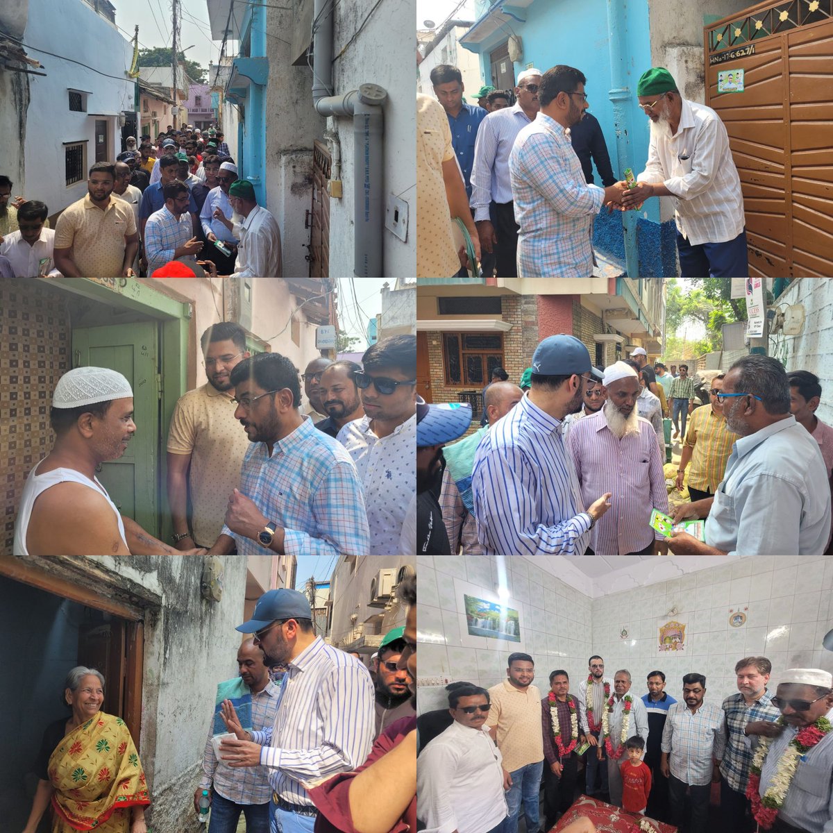 @aimim_national Hyderabad Parliamentary Constituency Contesting Candidate Barrister @asadowaisi Sahab.

#Live @Jaffarhusainmla Sahab MLA Yakutpura, @RiyazEffendi Sahab MLC Aimim, Corporator Alamdar Walajahi, Primary Unit Presidents Did :-  Loksabha Election Door To Door Campaign…