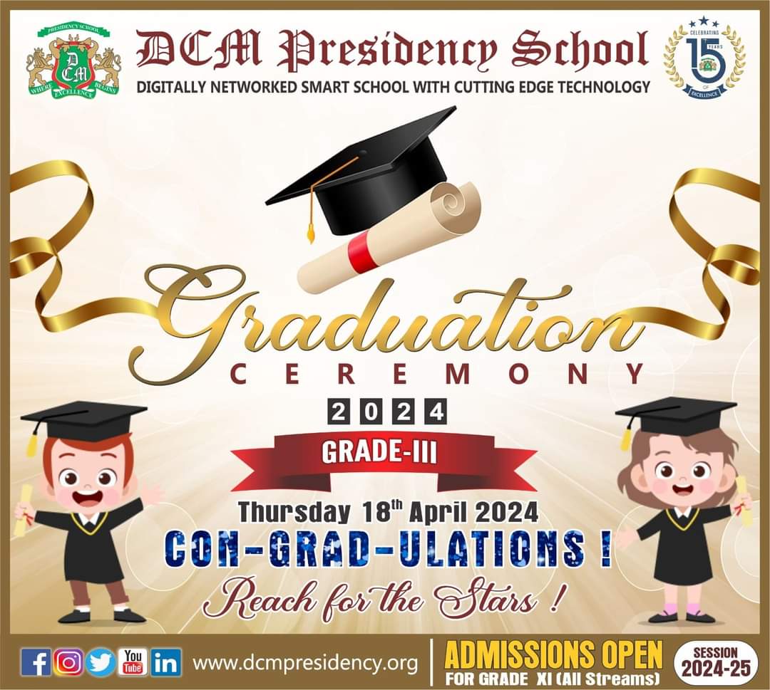 Graduation Day is finally here !! Go confidently in the direction of your dreams . Reach for the Stars! #ClassIII #GraduationCeremony #DCMP #Bestschoolinludhiana