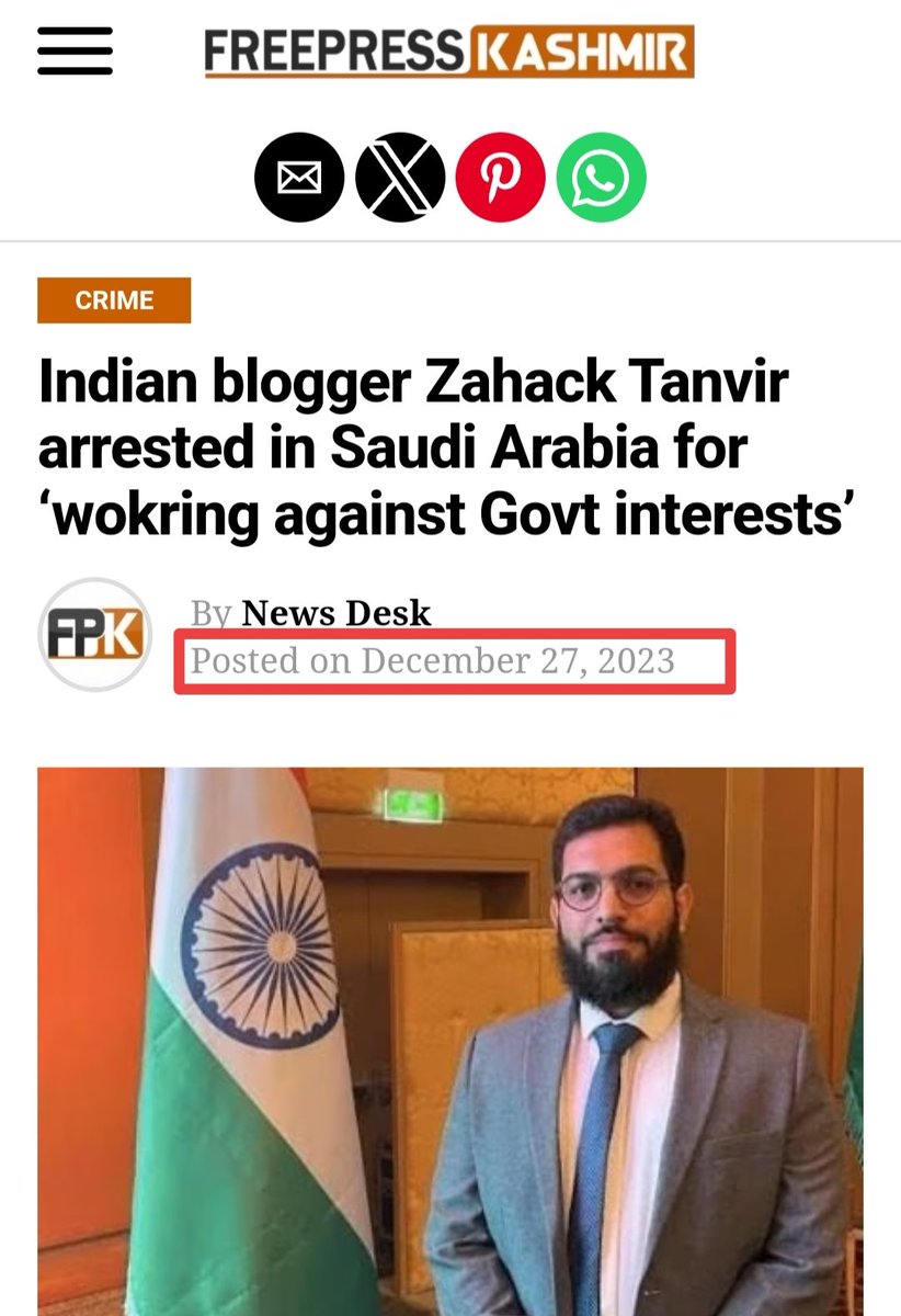 Does anyone know about the whereabouts of Zahack Tanvir @zahacktanvir ? It has been 4 months since his last post Tanvir was vocal against extremists & their anti-India agenda It was last reported that he was arrested by Saudi police @IndianEmbRiyadh @NoufMarwaai please help.